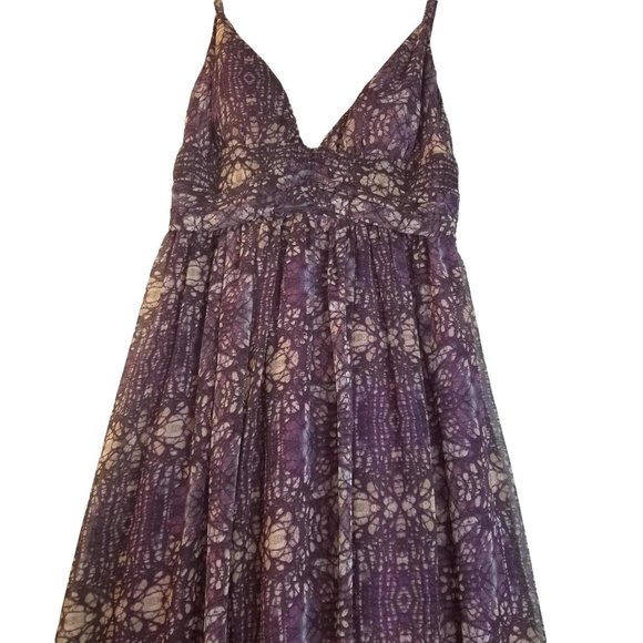 Moda Dresses & Skirts - Moda Women's Size M beautiful flowing maxi dress, adj straps, purple and cream